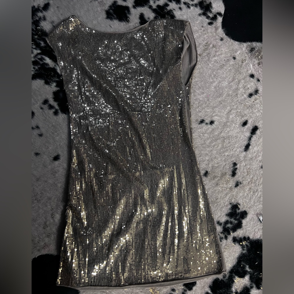 Alice + Olivia Gold Sequin Dress Small